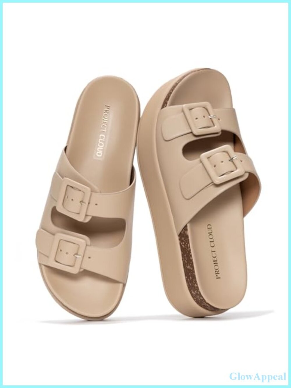 Lightweight Platform Wedge Sandals Slip-On Faux Leather Casual